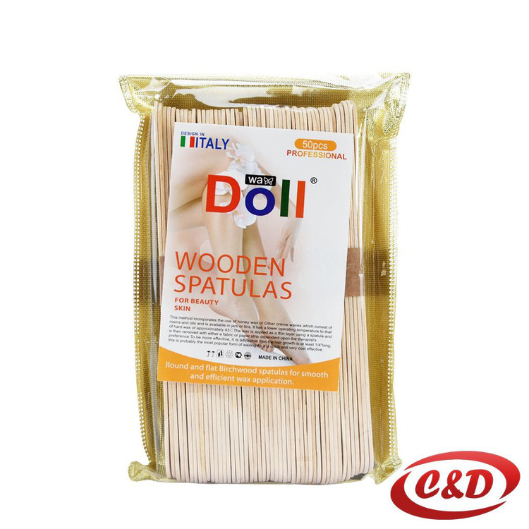 کاردک چوبی اپلاسیون 50 عددی برای زیبایی و پوست