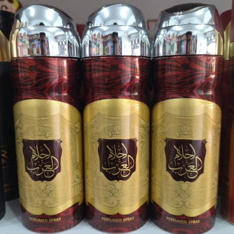 اسپری بدن احلام العرب محصول شرکت ارض الزعفزان اورجینال حجم 200 میلی لیتر