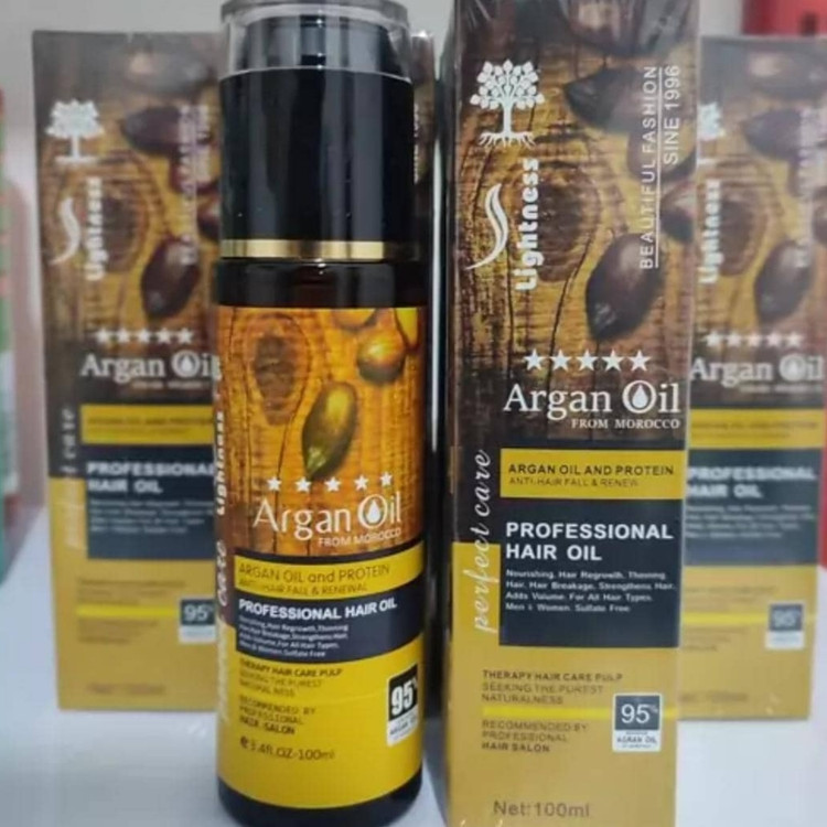 روغن مو ارگان لایتنس اصل حجم 100 میلی لیتر ضد ریزش حجم دهنده