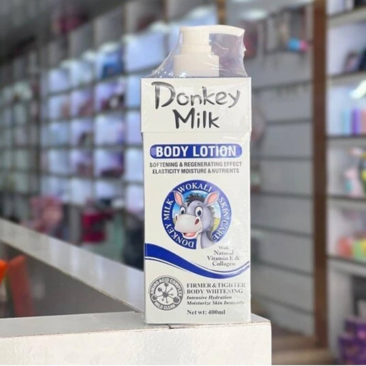 لوسیون بدن شیر الاغ پمپی مدل آبی حجم400میلی لیتر ارسال رایگان