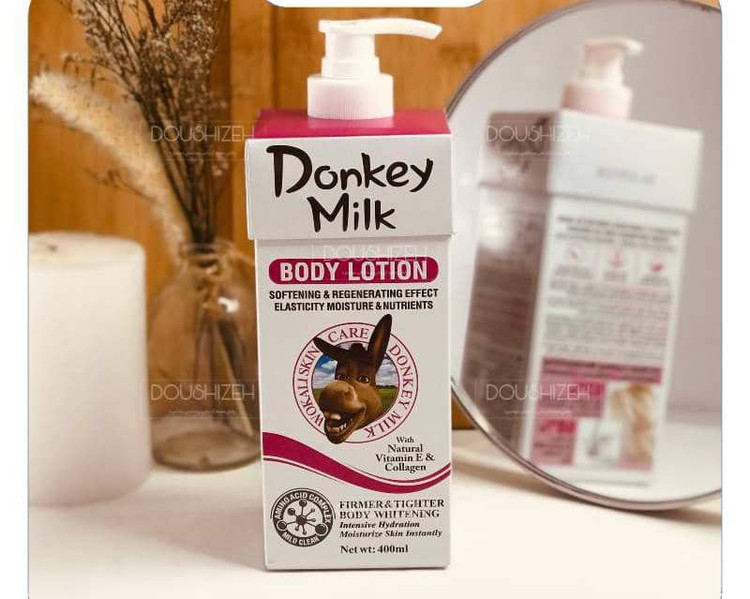 لوسیون بدن شیر الاغ مدل قرمز پمپی حجم400میلی لیتر ارسال رایگان